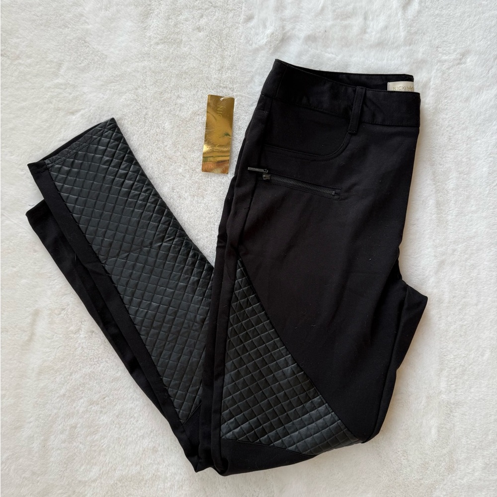 Nicki Manaj Black Quilted Panel Pants